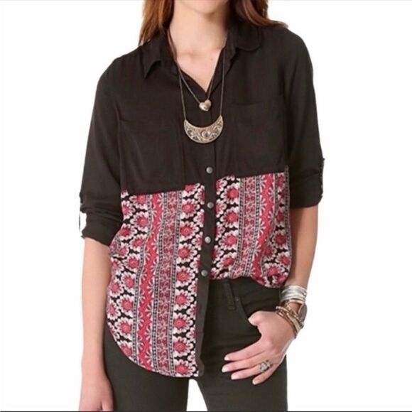 Free People Welcome To The Jungle Button Down Top - Picture 8 of 12